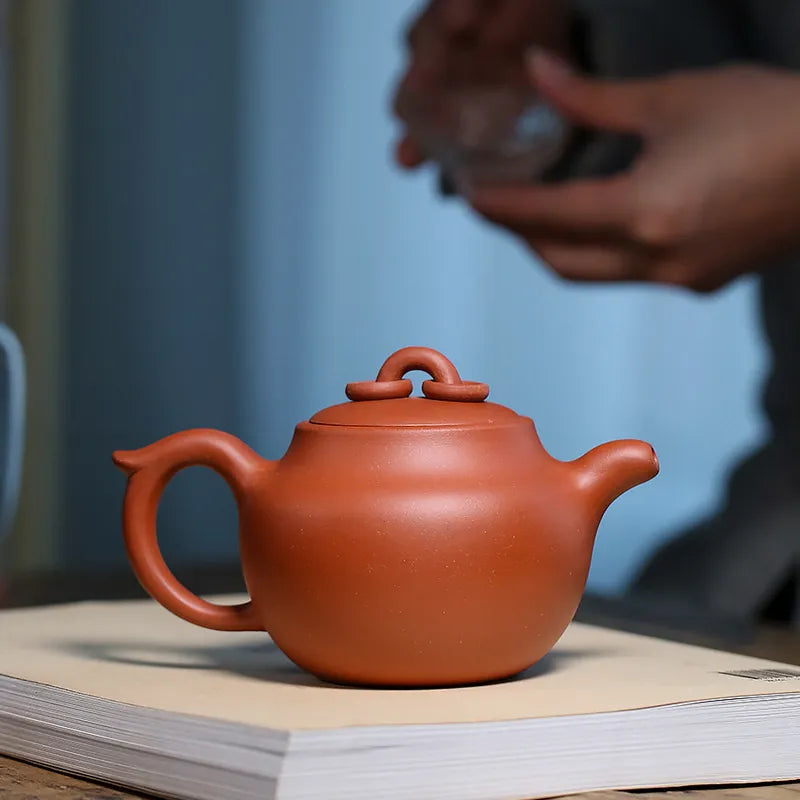 370ml Purple Clay Teapot Handmade Yixing Raw Ore Clear Cement Large-capacity Teapot Quality Teapot Kungfu Tea Set Cute Teapot