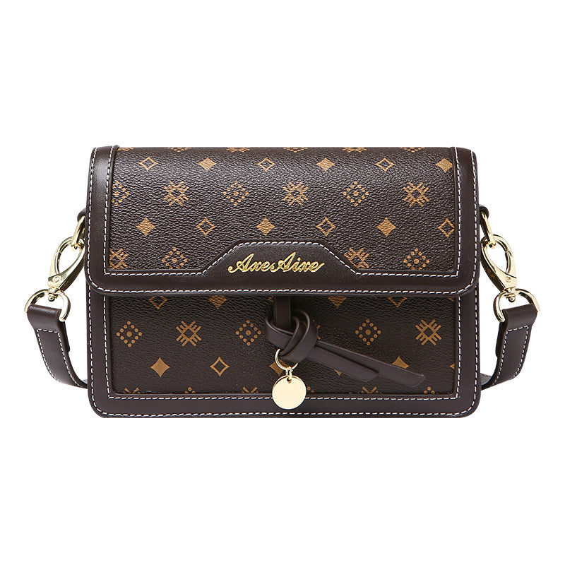 Genuine Leather Small Square Bag for Women, New Korean Fashion Versatile Shoulder Crossbody Purse, Minimalist Everyday Handbag for Ladies