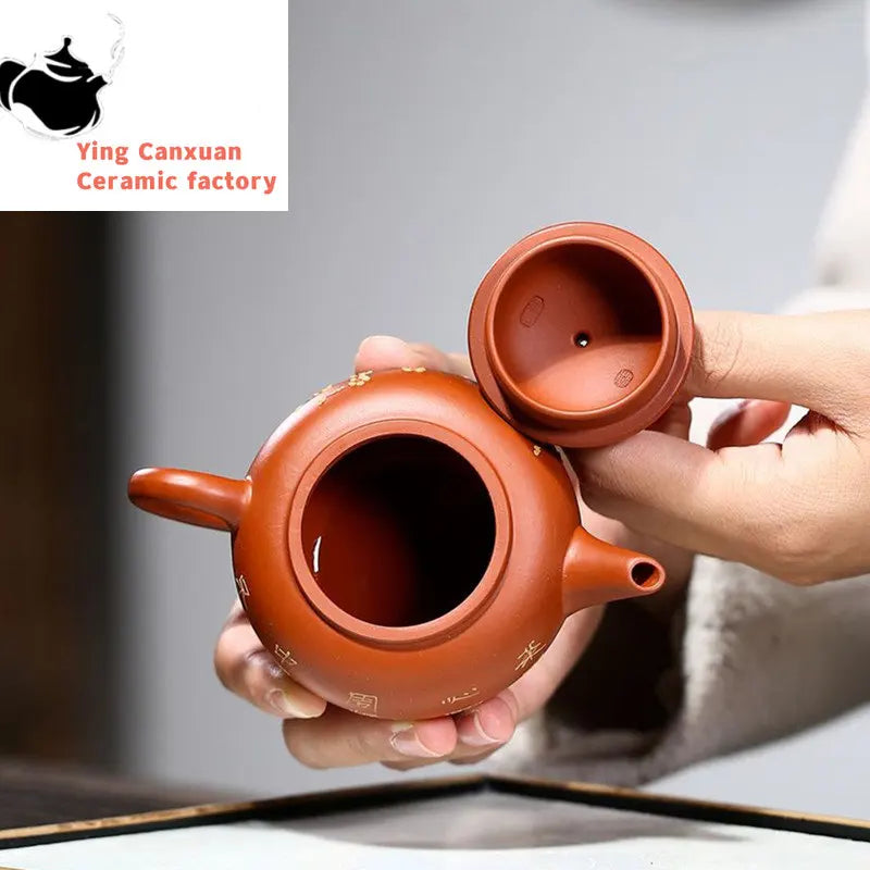 140ml Yixing Purple Clay Teapots Famous Handmade Plum blossom Tea Pot Kettle Chinese Dahongpao Teaware Tea Set Gifts Customized