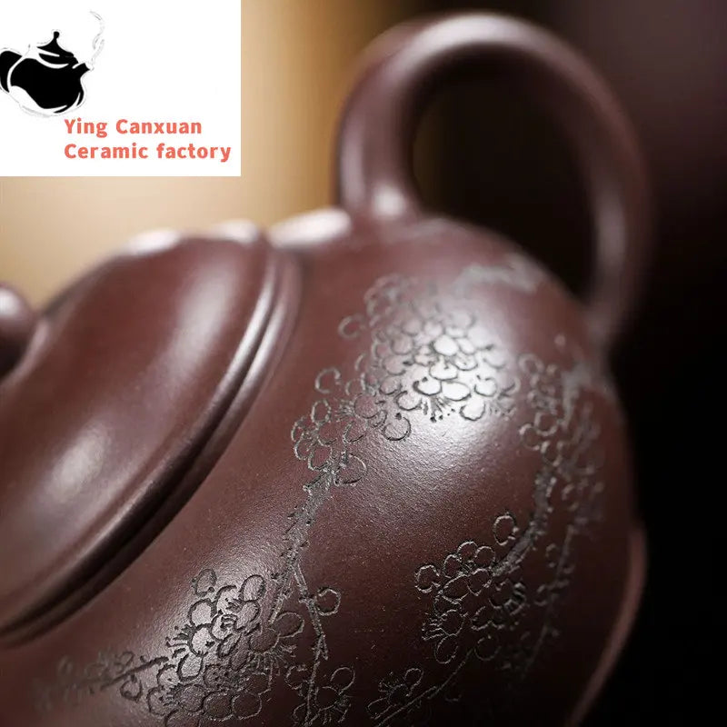 150ml Chinese Yixing Purple Clay Teapots Famous Artists Handmade Tea Pot Raw Ore Old Purple Mud Kettle Zisha Tea Set Teaware