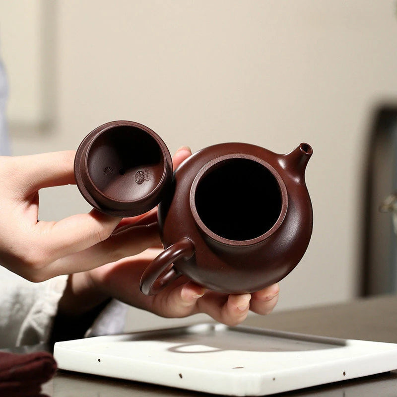 180ml Chinese Yixing Purple Clay Teapots Famous Artists Handmade Tea Pot Raw Ore Beauty Kettle Zisha Tea Set Teaware
