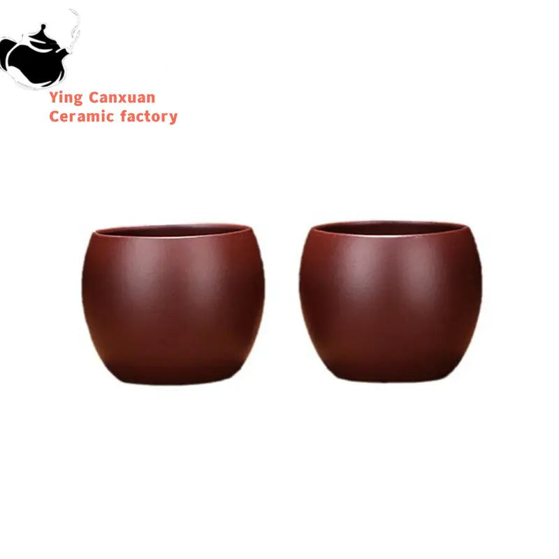 2 Pcs/set Yixing Raw Ore Purple Clay Teacup Boutique Handmade Tea Bowl Master Tea Cup Chinese Authentic Zisha Tea Set 80ml
