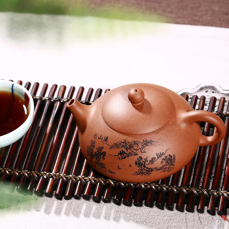 210ml China Yixing ZishaTeapot Kung Fu Handmade Teapot Dahongpao Tea Stone Scoop Purple Mud Teaware Free S