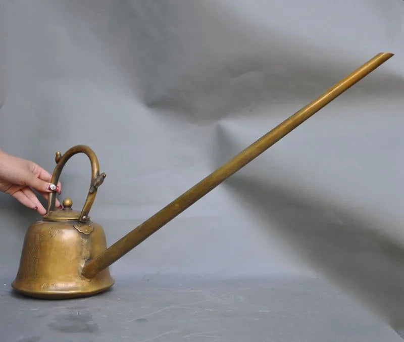 28"Tibetan Temple Collection Old Bronze long spout Pot make Tea TLong spouted kettle teapot Tea Pot Long mouth Kung Fu Tea