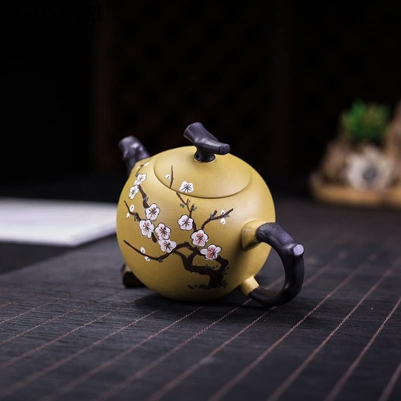 Tea Kettle 250ML Small Zisha Teapot Hand-painted Plum Pattern Teapot Handmade Teapot Delicate Teapot Tea Set Loose Leaf Tea Maker
