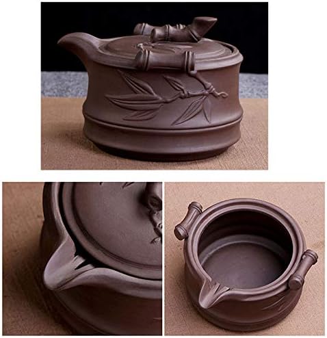 Buddy Portable Chinese Kungfu Teapot Handmade Yixing Zisha Tea Set Purple Clay Teapot Ceramic Teapot Teacups (Purple Clay)