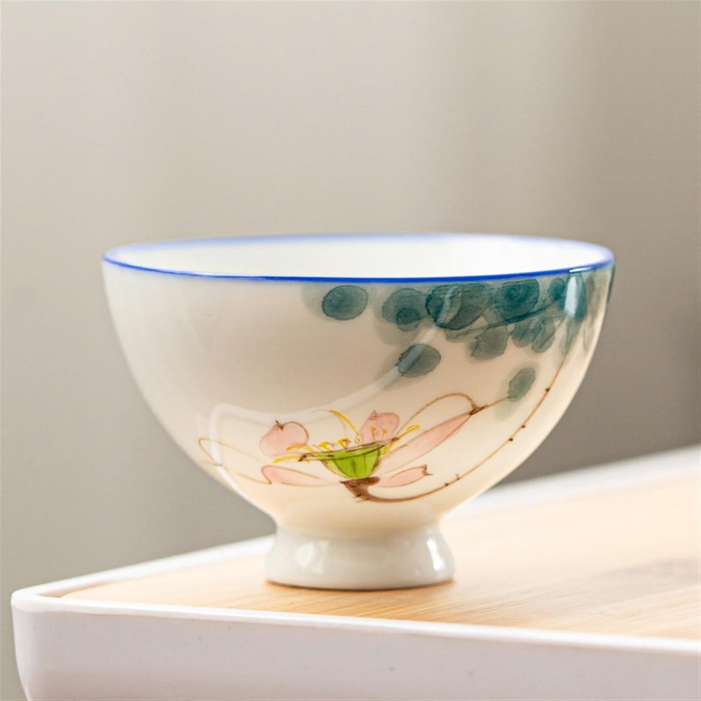 HMLTD Chinese/Japanese Tea Set Hand-Painted Ceramic Tea Cup White Ceramic Tea Cup Kung Fu Tea Cups Traditional Chinese Elegance Portable Teapot Set Tea Gift set (Size : D)
