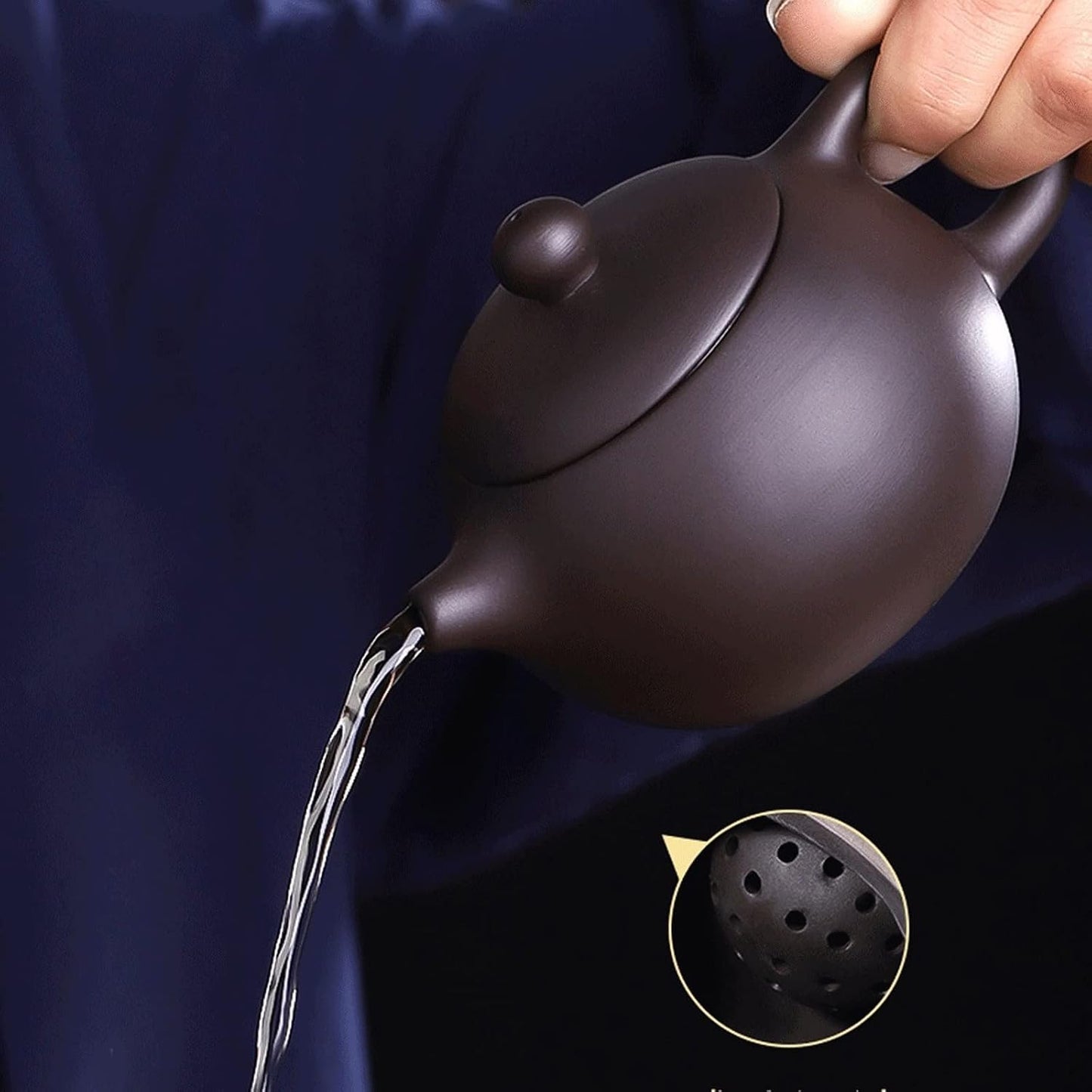 VEDEXA Teapots Teapot 6.3oz/180ml,Genuine Black Clay Zisha Classics Pot Infusers Tea,suitable for Bulk Tea,scented Tea