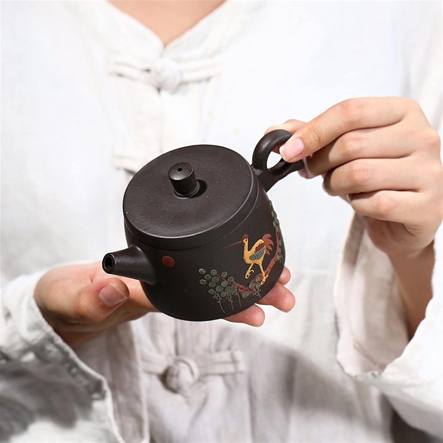Teapot 180ML Small Single Teapot Handmade Zisha Teapot Delicate Crane Pattern Kung Fu Teapot Durable Tea Maker Tea Kettle