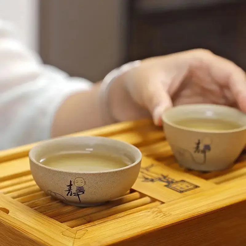6pcs Coarse Pottery Tea Cup Chinese Tea Set Ceramic Cups and Mugs Teapots to Boil Water Samovar Gaiwan Teapot Shu Puer Teaware