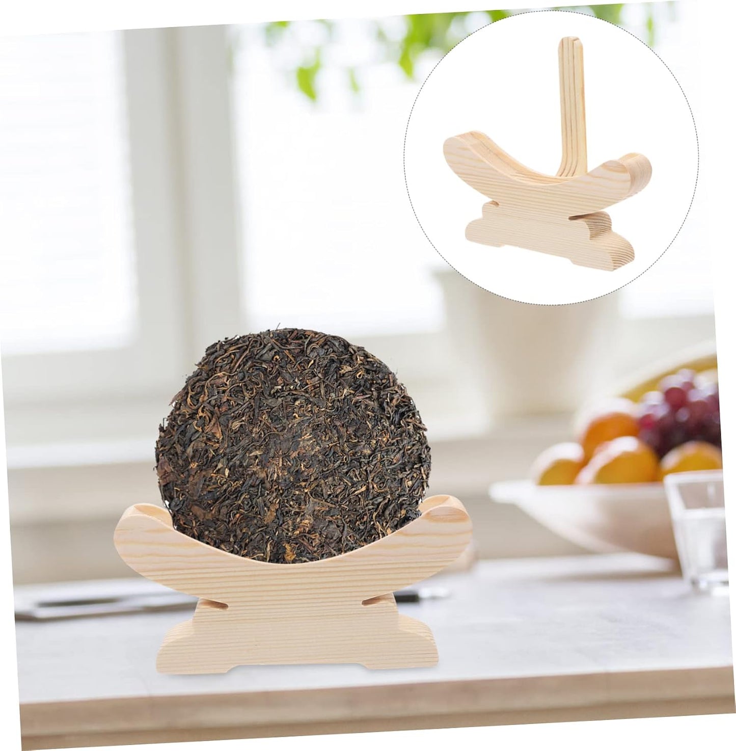Anneome Puer Tea Cake Stand Wood Folding Easel Puer Tea Shelf Pu Tea Cake Shelf Wood Tea Shelf Wedding Easel Tea Plate Display Rack Puerh Tea Cake Ripe Tablet Stand Pu'er Tea Wooden