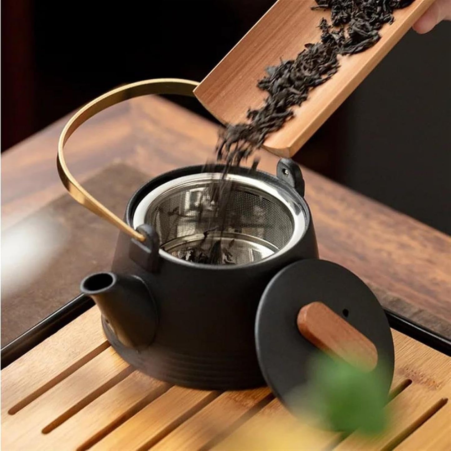 FUTWIZ Afternoon Tea Set Home Tea Set Office Travel Teaware Good Gifts Pottery Beam Teapot Tea Set One Pot Four Cups with Bag Tea Set for Adults
