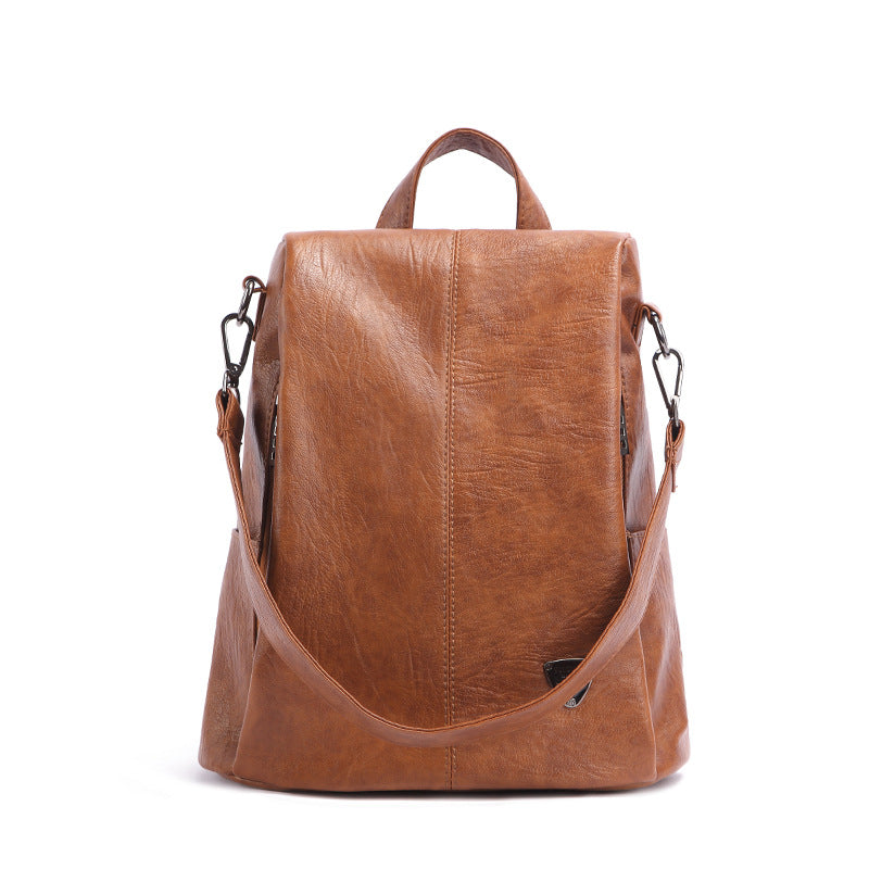 Genuine Leather Anti-Theft Backpack for Women, Versatile Outdoor Travel Daypack, Secure Casual Bag for Ladies
