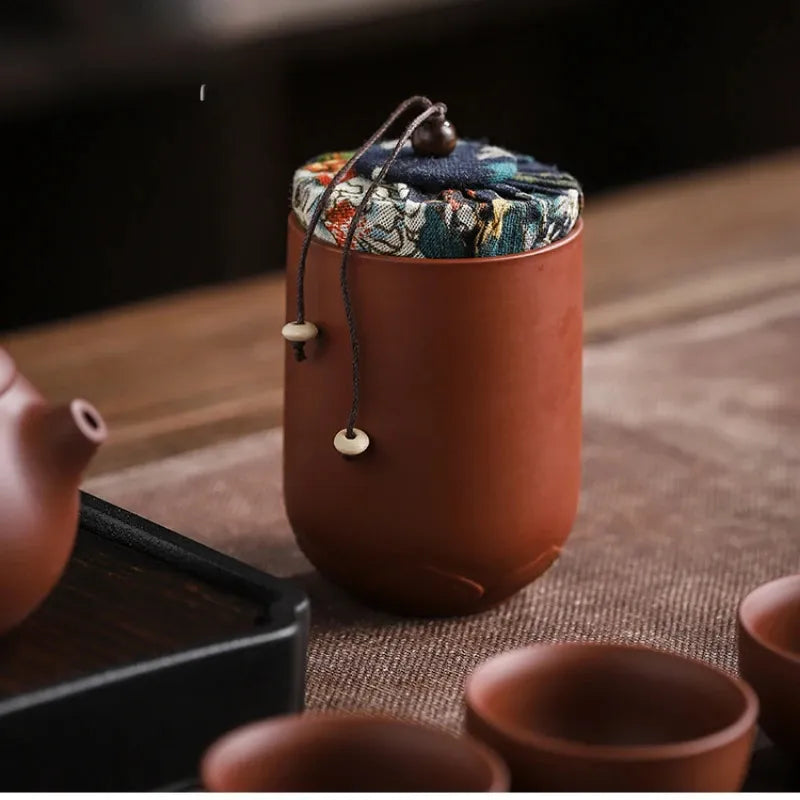 Purple Sand Tea Set One Pot of 4 Cups Tea Box Portable Outdoor Travel Pottery Teapot Tea Ceremony Chinese Tea Set Gifts 240729