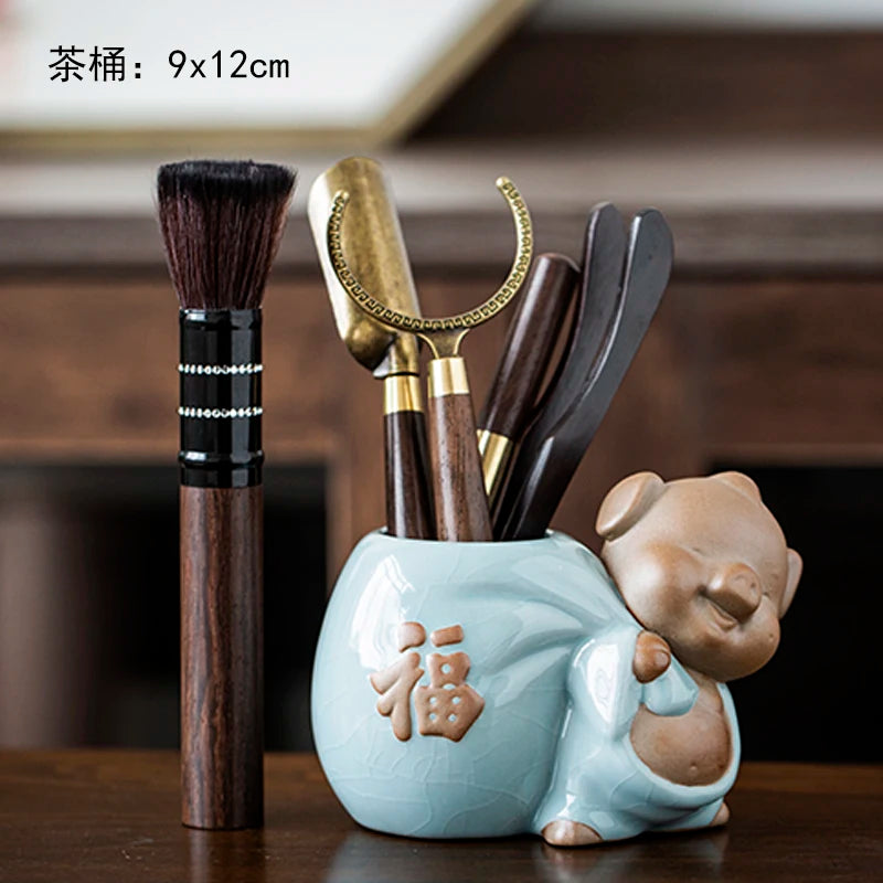 Black Sandalwood Tea Set, Tea Ceremony, Six Gentlemen Suit, Tea Making Tools, Clip Needle Spoon, Tea Set, Tea Art Accessories