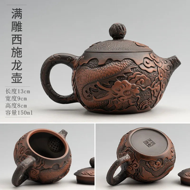 Chinese Ceramic Burn Teapot, Small Teapot, Puer Kung Fu Tea Table, Tea Infusers, Yixing Clay Kettle, Household Items