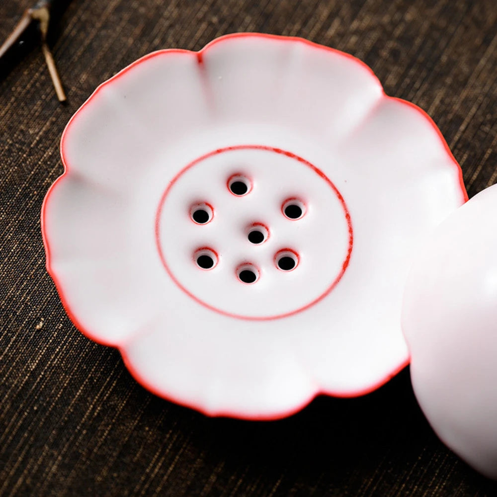 Chinese Pig Oil Frozen Ceramic Tea Infusor Creative Pink Ru Kiln Herbal Spice Filter Diffuser Tea Strainer Tea Filter Tea Items