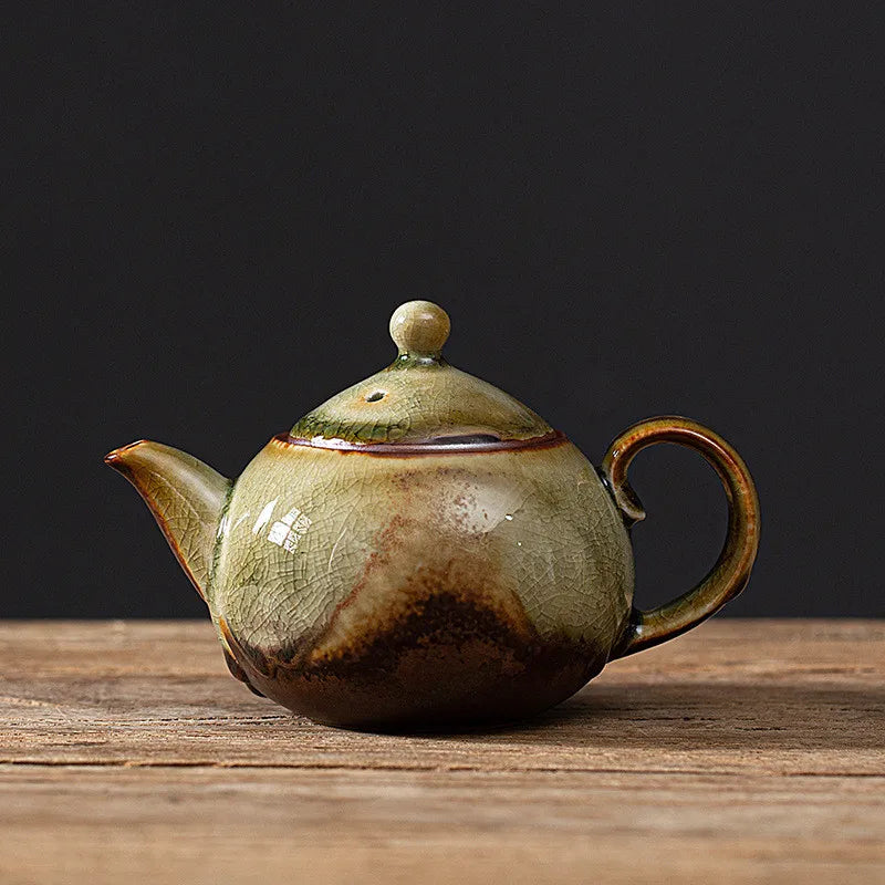 Chinese Traditional Kiln Change Ceramic Teapots Handmade Kettle Travel Portable Filter Tea Pot Household Tea Set Teaware