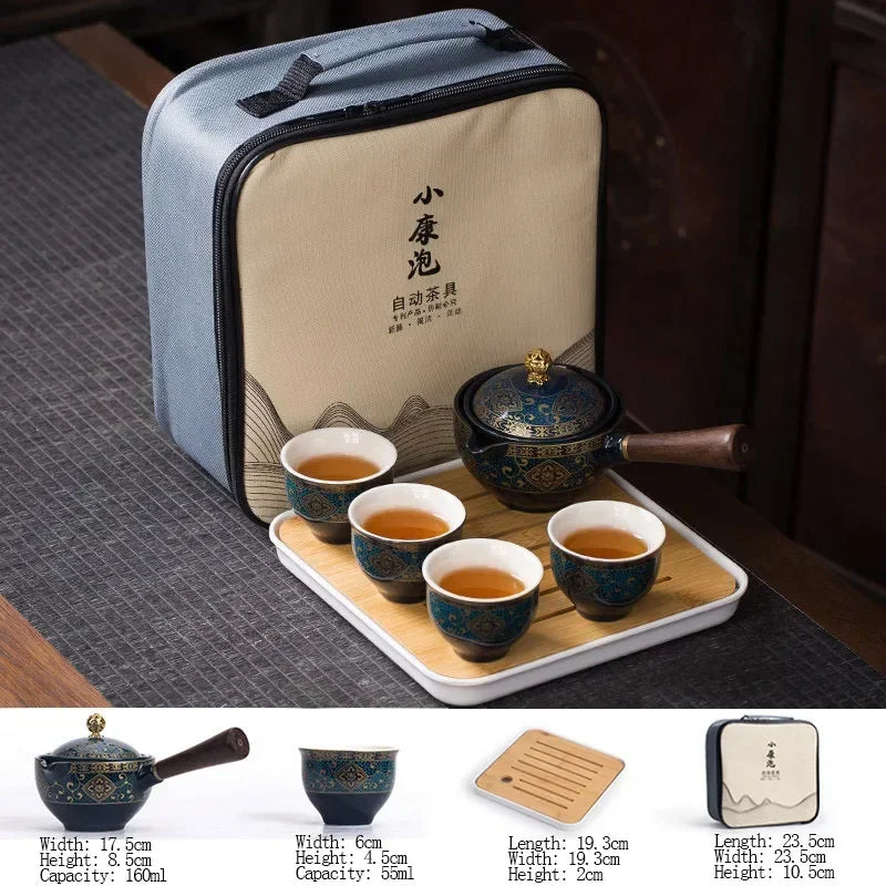 Flowers Exquisite Stone Grinding Shape Tea Set Handmade Tea Pot Cup Set Chinese Tea Ceremony Gift GungFu Tea Cup Teaware Unique