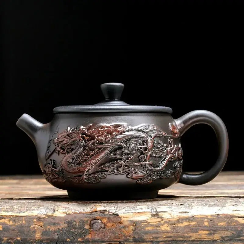 180ML CHINESE YIXING PURPLE CLAY TEA POT HAND-CARVED DRAGON PATTERN TEAPOT ZISHA FILTER TEAWARE CUSTOMIZED BEAUTY TEA INFUSER
