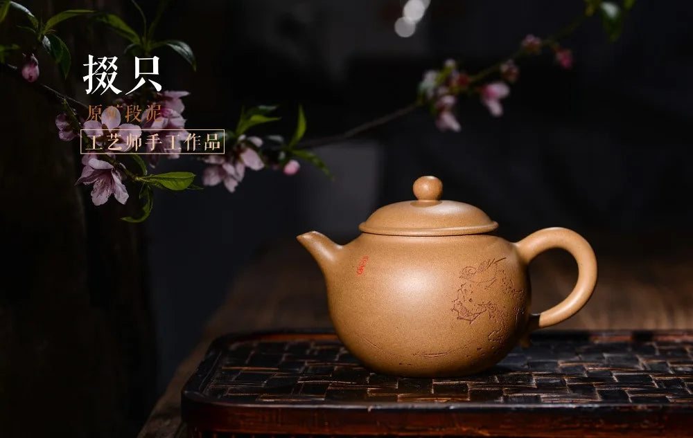 340ml Zisha Tea pot famous master pure manual purple sand teapot Yixing original ore genuine tea pot Kung Fu tea kettle tea gift