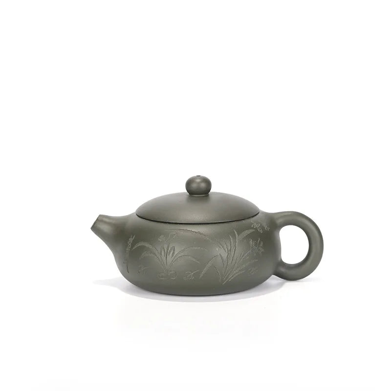 Hand Painted Orchid Pattern Tea Set Kettle Yixing Handmade Purple Clay Tea Pot Tea Ceremony Xishi Teapot Tea Ceremony Gifts