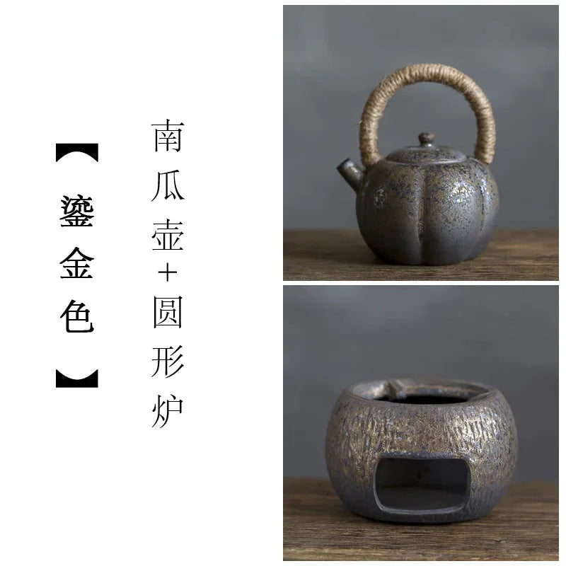 Japanese Retro Warm Tea Stove Ceramic Tea Warmer Candle Alcohol Lamp Teapot Heating Furnace Tea Utensils Tea Kettle Pots