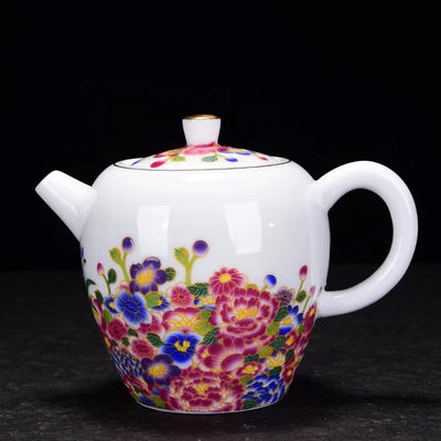 Jingdezhen Enamel Ceramic Teapot Kung Fu Jin Jun Mei Green Tea Set Porcelain Pastels Home Filter Small Teapot Teaware
