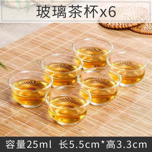 Large Ceramic Tea Cups Set, Porcelain Teacup, Purple Sand, Kungfu Tea Cup, Chinese Tea Set, 6Pcs