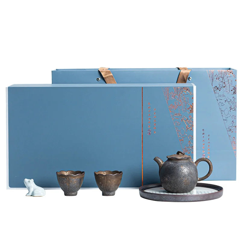 Lotus Pond Moonlight Ceramic Tea Set Ceramic Gift Box Household Little Teapot Tea Set Chinese Kung Fu Tea Set Teaware