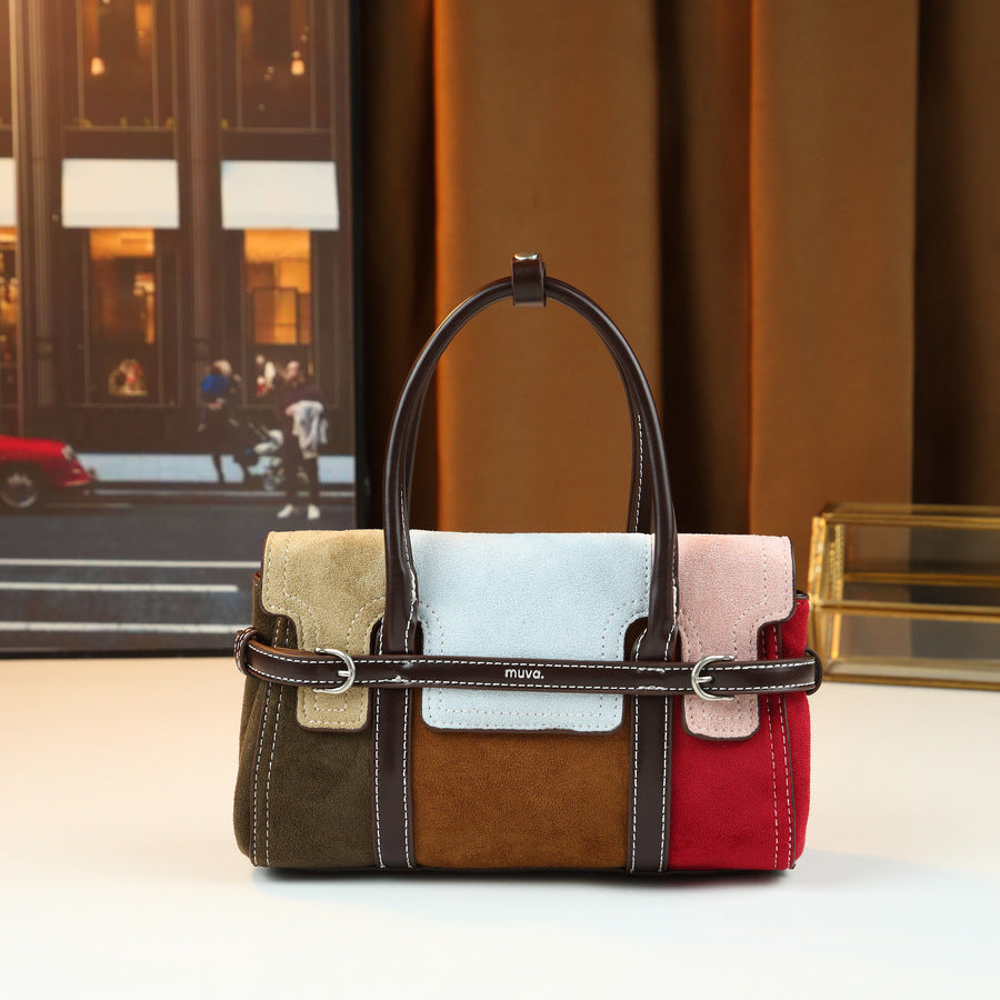 Candy Color Square Crossbody Bag for Women Pastel Spring Mini Top Handle Purse, Light Luxury Versatile Shoulder Handbag with Designer Feel