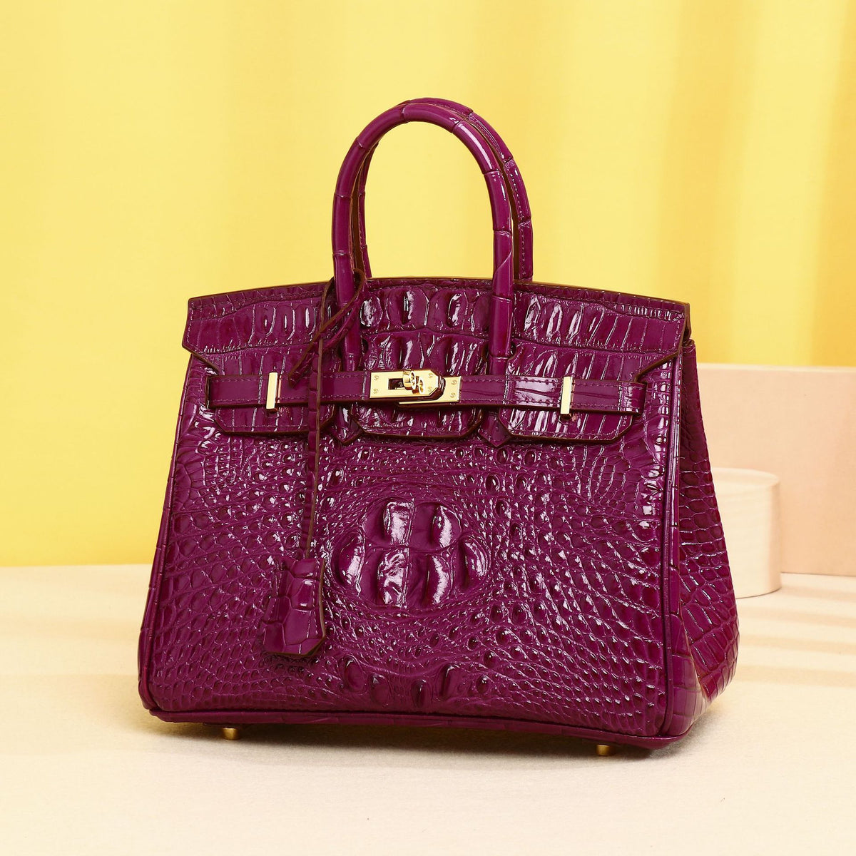 Chic Croc-Embossed Birkin-Inspired Tote Bag for Women, Everyday Versatile Top-Handle Handbag with Fashionable Design, Perfect Casual Purse for Daily Style
