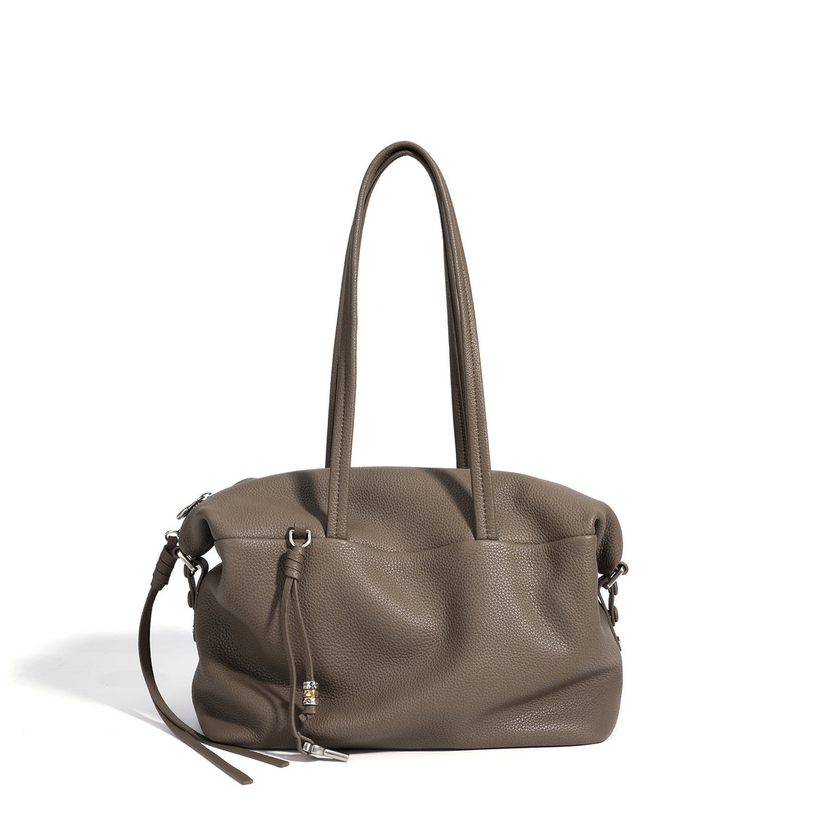 Niche Korean Style Genuine Leather Commute Bag, Premium Large Capacity Shoulder Crossbody Top Handle Purse, Versatile Handbag for Women