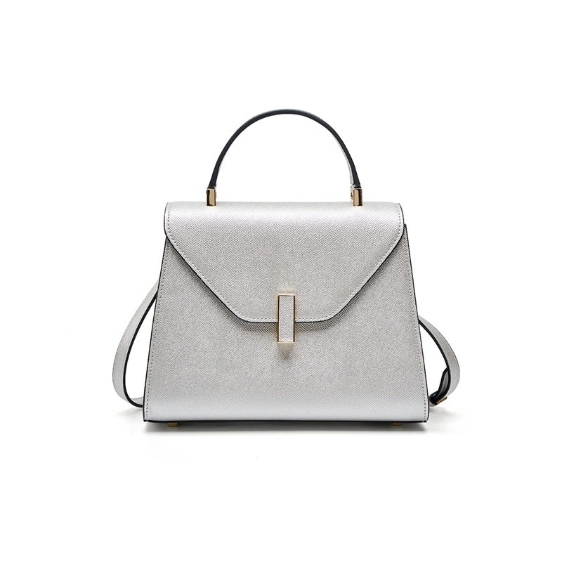 New Kelly-Style Niche Designer Bag in Genuine Leather, Large Capacity Shoulder Crossbody Top Handle Purse, Premium Fashionable Handbag for Women