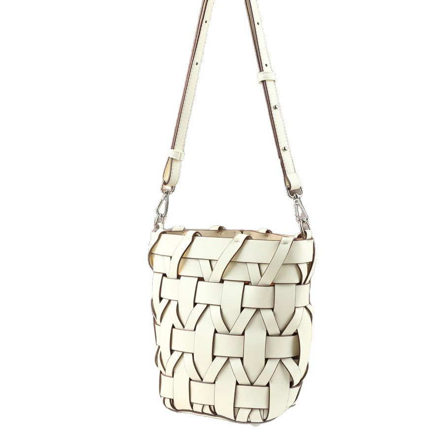 Woven Cylindrical Crossbody Bag Set for Women Underarm Shoulder Handbag with Detachable Sub-Pouch, Fresh Versatile Purse with Artisan Texture