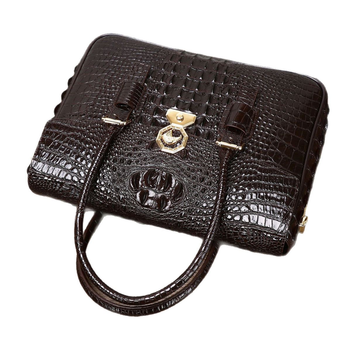 New Arrival Croc-Effect Business Briefcase for Men, A High-End Casual Top-Handle Shoulder Crossbody Bag with Sophisticated Design