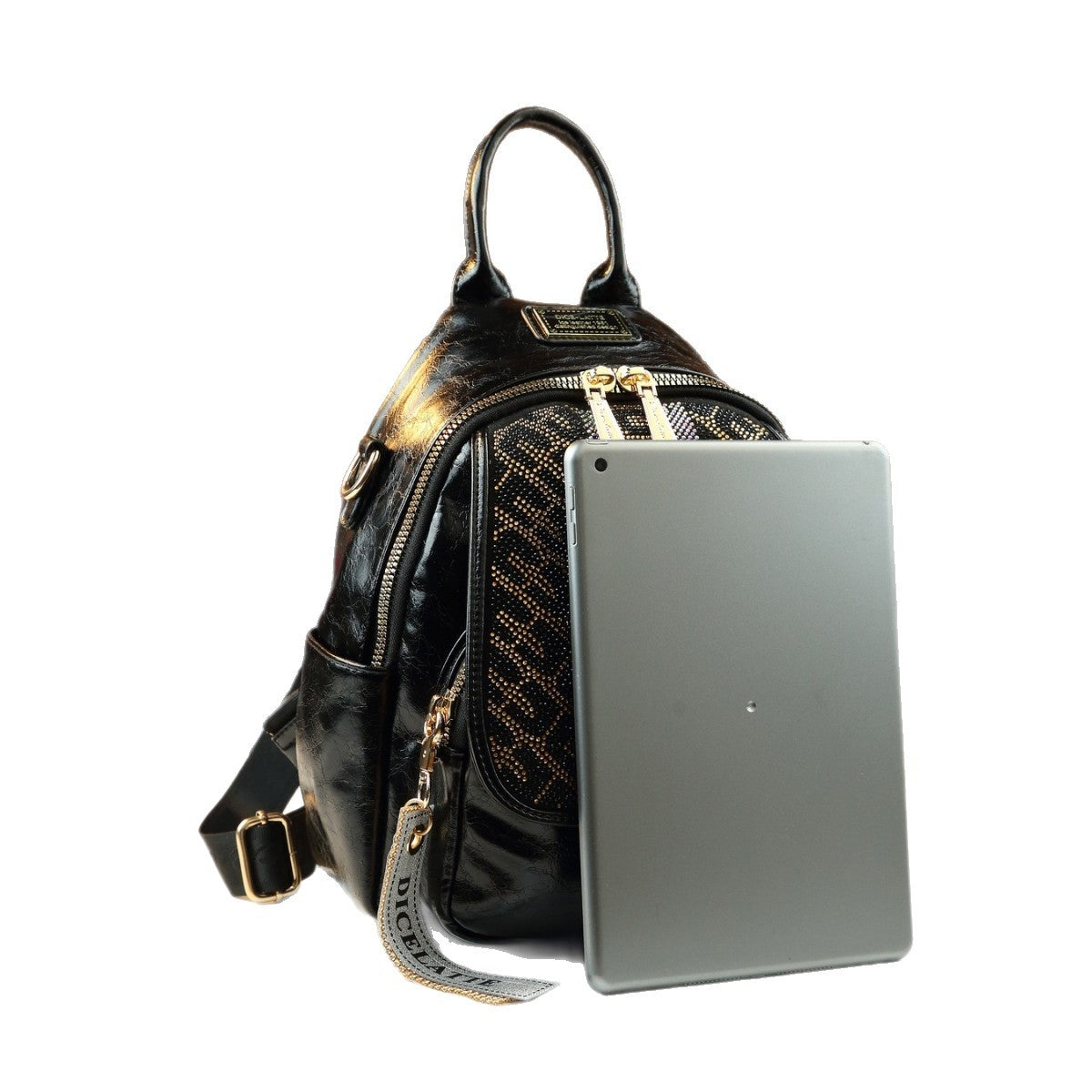 Rhinestone Embellished Backpack for Women Spring Casual Travel Daypack, Multi-Functional Commuter Purse with Sparkly Design