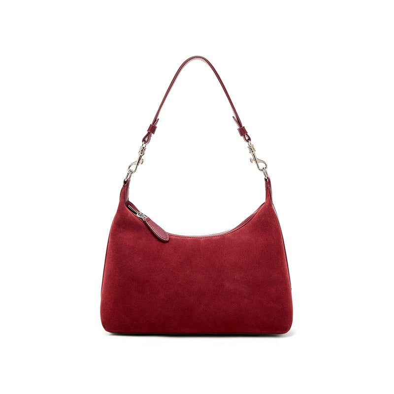 New Niche Premium Suede Underarm Bag, Large Capacity Commute Shoulder Crossbody Top Handle Purse, Fashionable Handbag for Women