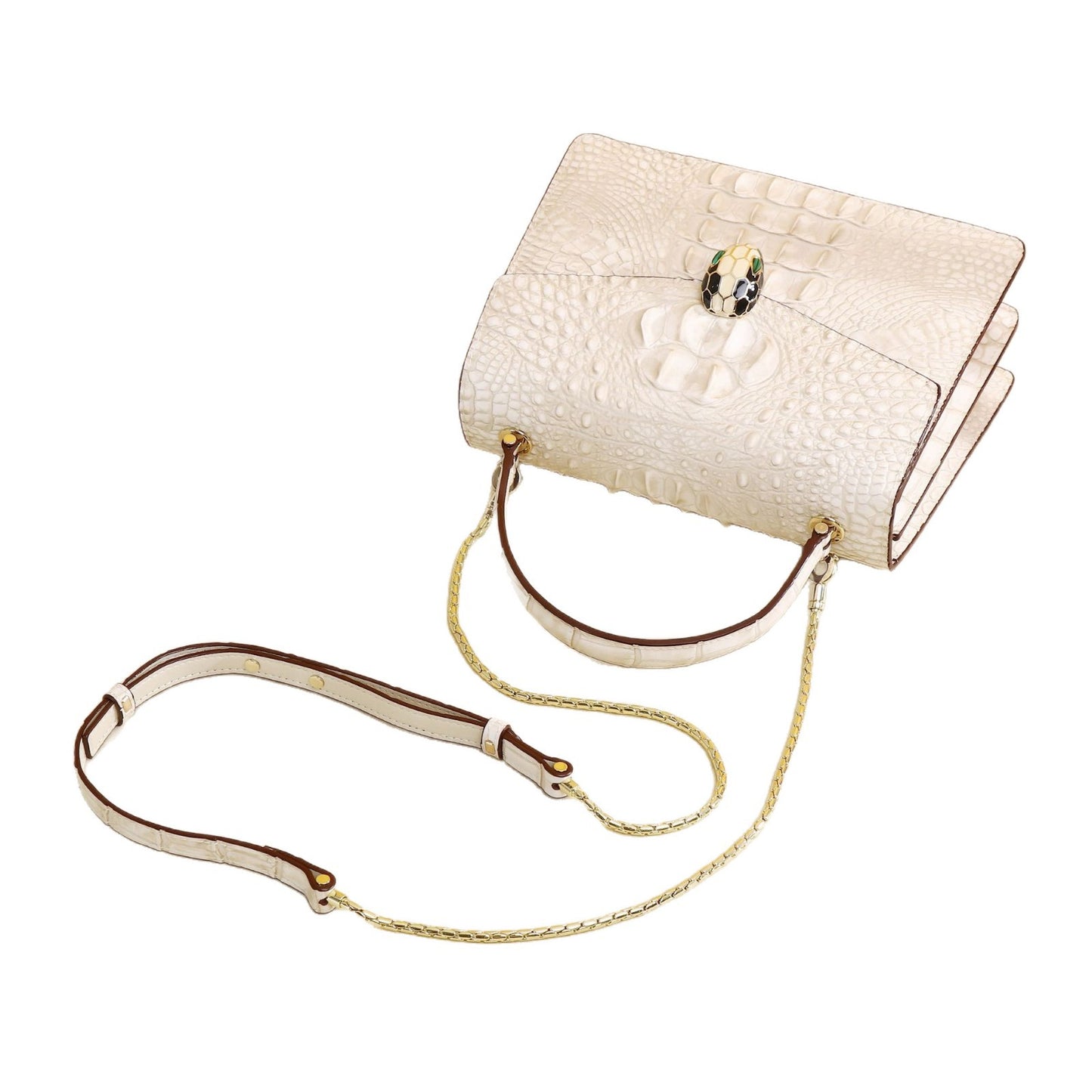 New Arrival Croc-Effect Casual Handbag for Women, A Trendy Top-Handle Shoulder Crossbody Bag with Bone-Pattern Design