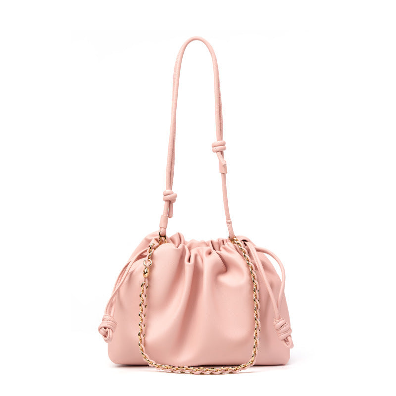 Genuine Leather Large Capacity Cloud Dumpling Bag for Women, New Premium Commute Shoulder Crossbody Top Handle Purse, Versatile Everyday Handbag for Ladies