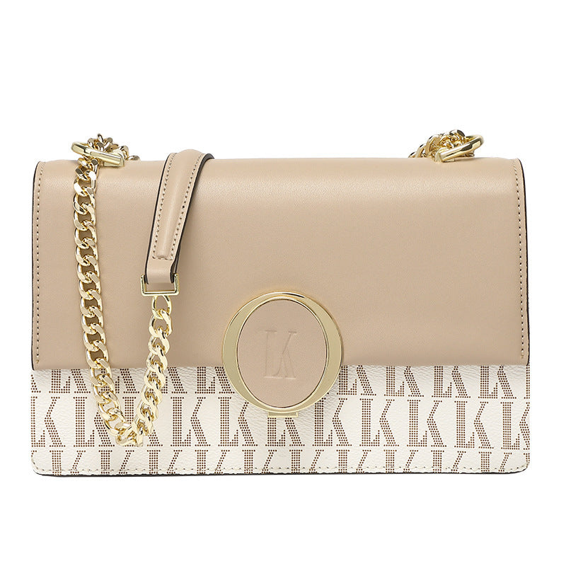 Women's Genuine Leather Small Square Chain Cross-Body Bag, New Fashionable Compact Shoulder Purse for Everyday Use, Trendy Lightweight Handbag for Women