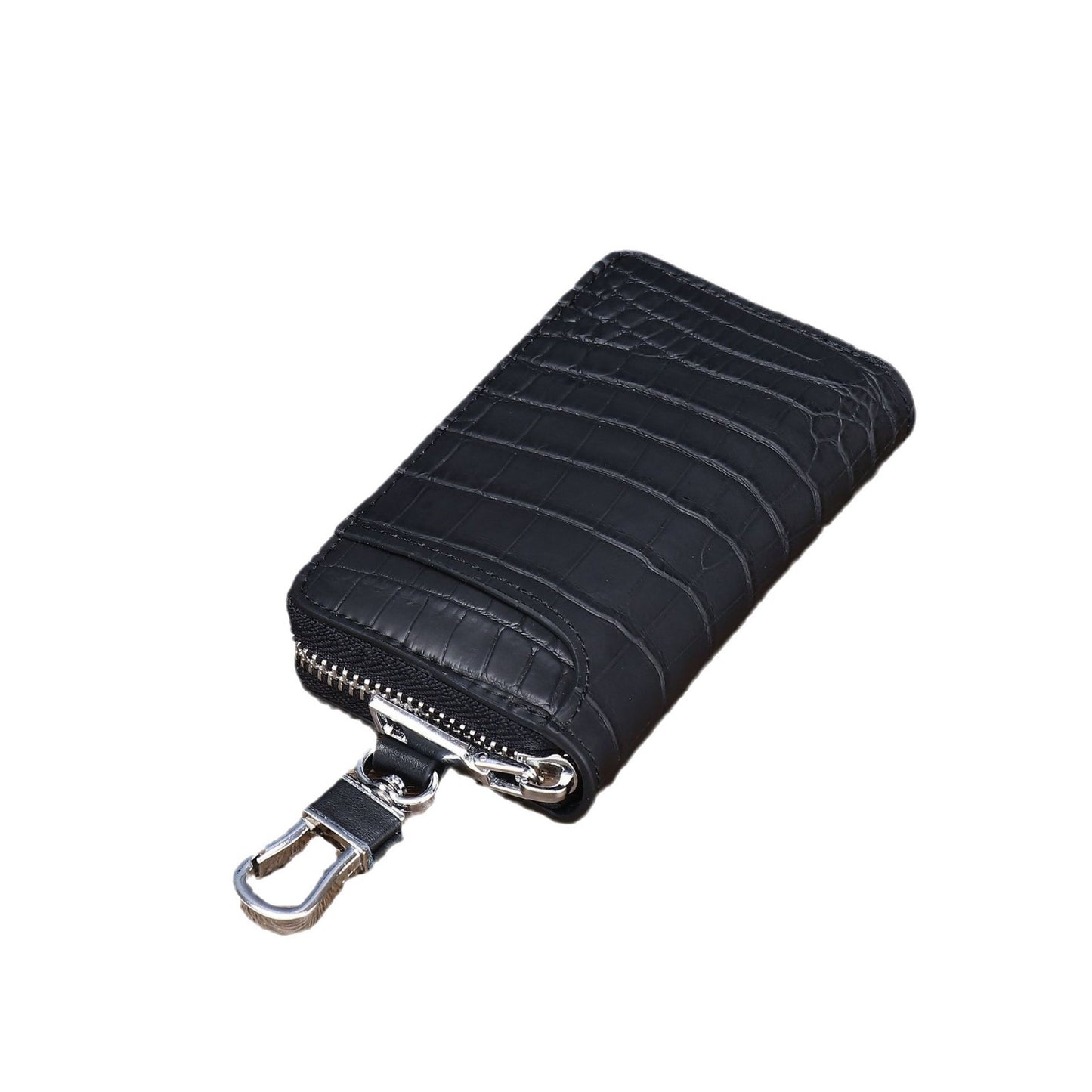 New Arrival Matte Croc-Effect Key Holder Pouch, A Large Capacity Multi-Functional Key Chain Wallet with Key Ring & Practical Compact Design