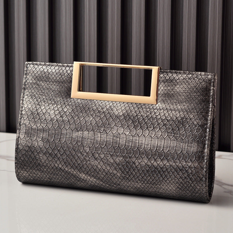New Arrival Classic Croc-Effect Evening Clutch for Women, A Versatile PU Leather Crossbody Shoulder Handbag Perfect for Parties & Special Occasions