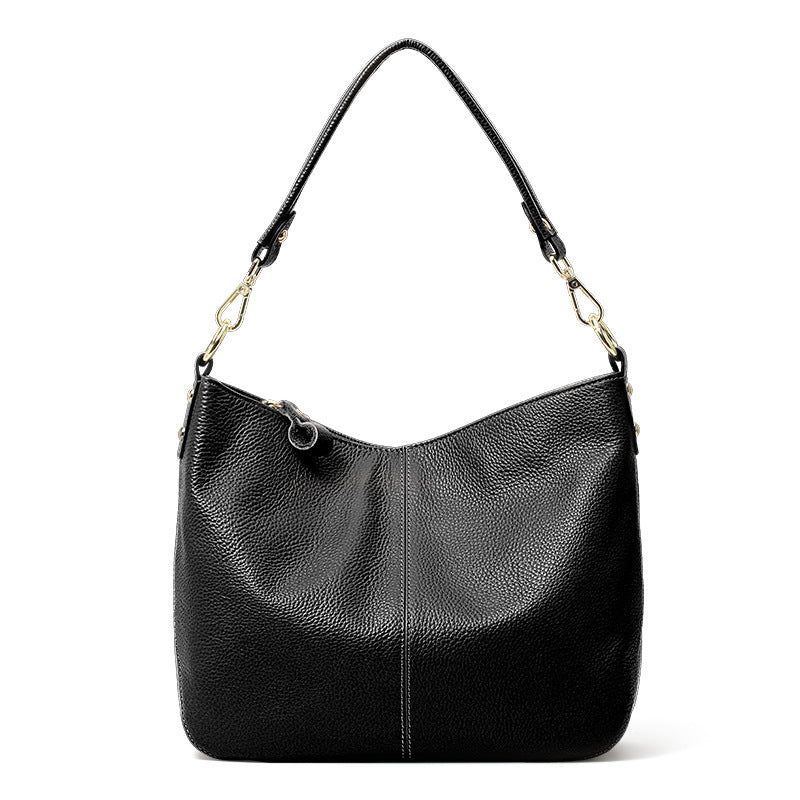New Spring Summer Soft Cowhide Tote Bag, Trendy Shoulder Crossbody Purse, Versatile Mom Handbag for Women