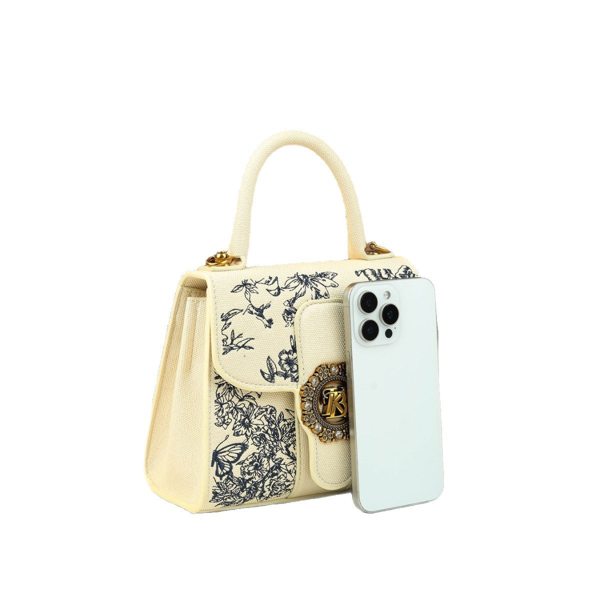 New Arrival Embroidered Small Square Bag for Women, A Casual Top-Handle Crossbody Shoulder Handbag with Versatile Trendy Design