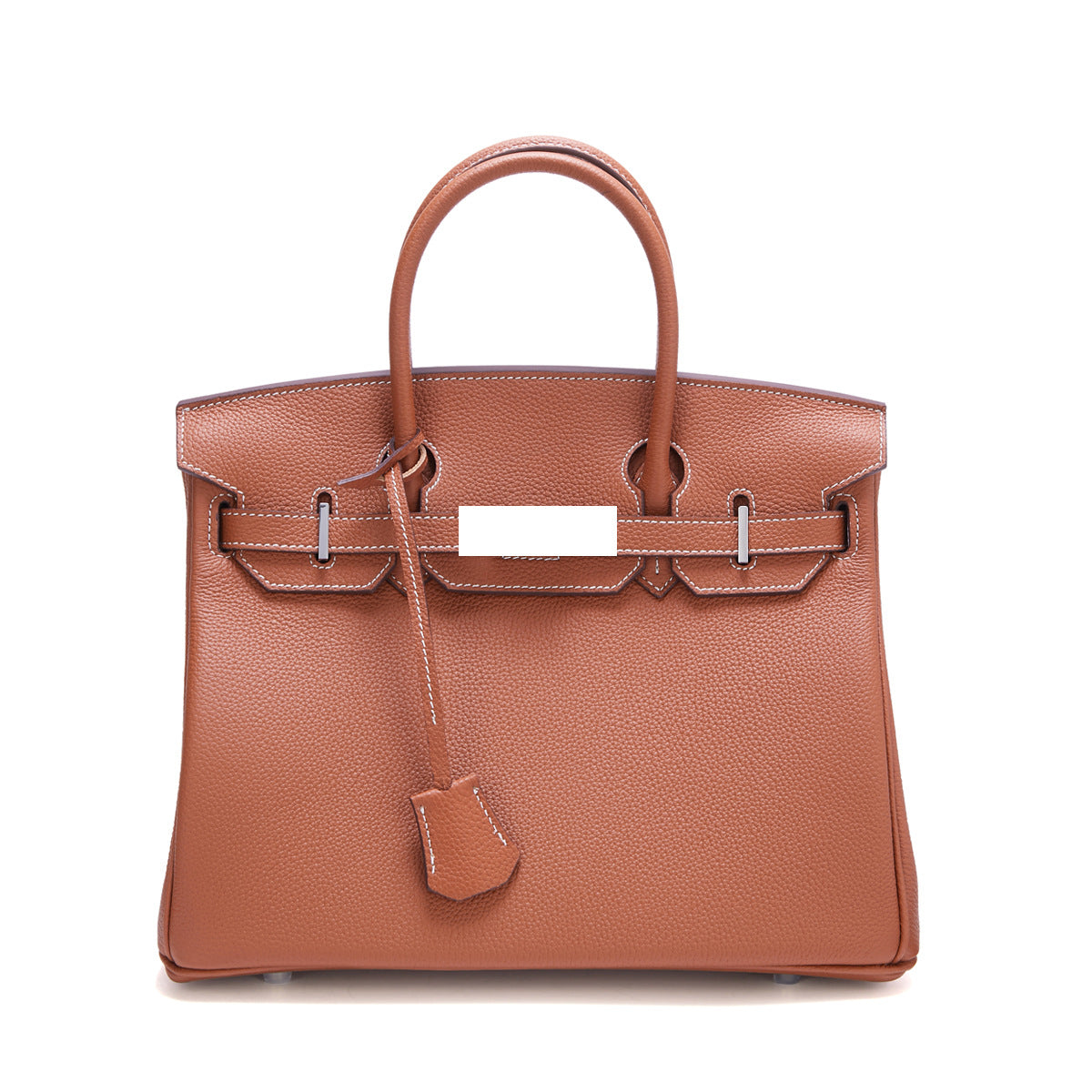 Genuine Top Layer Cowhide Togo Leather Birkin-Style Bag for Women, New Silver Hardware Large Capacity Top Handle Handbag, Premium Export Quality Purse for Ladies