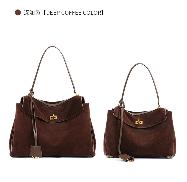Rodeo Kelly Style Matte Cowhide Tote Bag, Large Capacity Shoulder Top Handle Underarm Purse, Stylish Handbag for Women