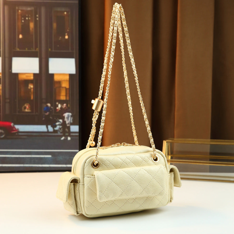 Korean Quilted Multi-Pocket Chain Bag for Women Chanel-Style Shoulder Crossbody Handbag, Versatile Trendy Purse with Classic Design