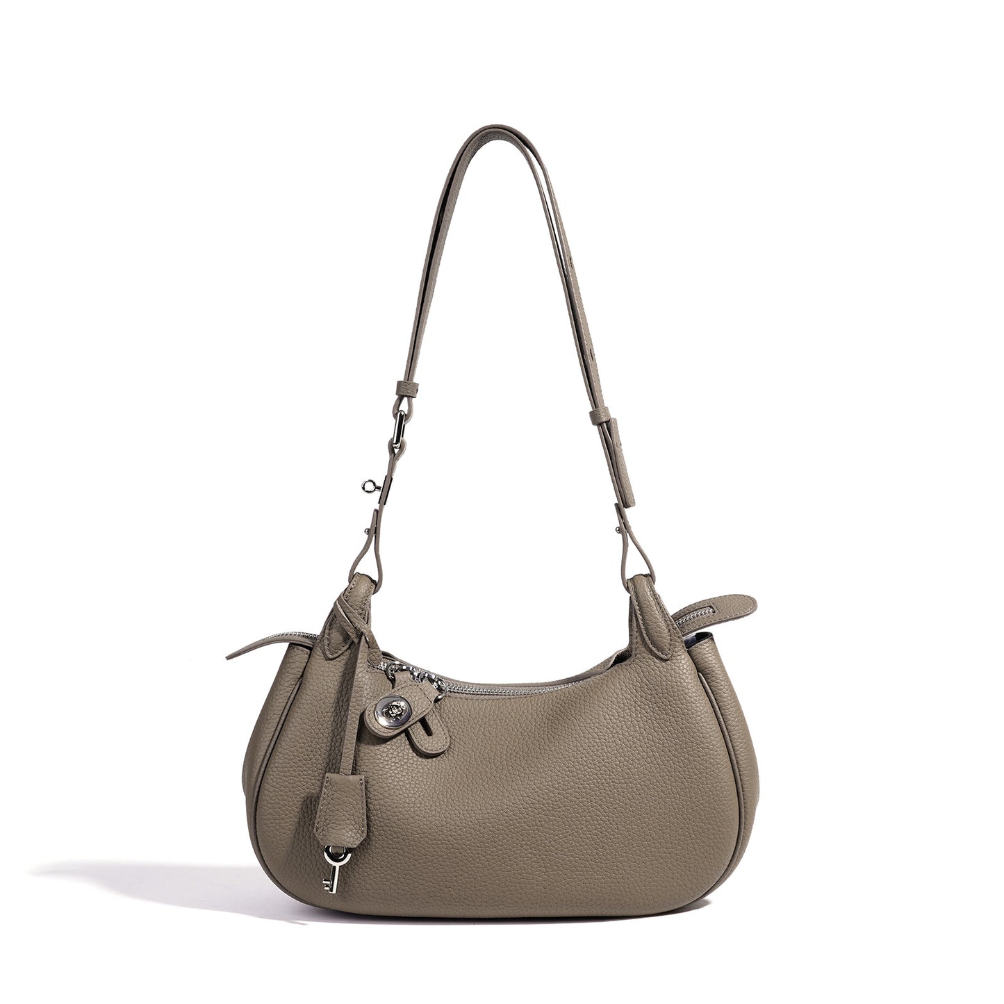 Genuine Leather Crescent Bag for Women, Candy Color Original Minimalist Design Shoulder Underarm Top Handle Purse, Premium Niche Handbag for Ladies