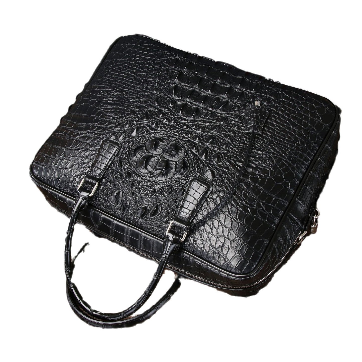 New Arrival Croc-Effect Business Briefcase for Men, A High-End Large Capacity Top-Handle Bag with Fashionable Sophisticated Design